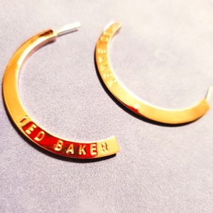 Rare Goldtone Ted Baker Half Circle Post Earrings